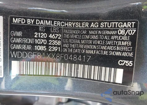 2008 Mercedes-Benz C 300 Luxury 4Matic/Sport 4Matic из США, поврежденный, VIN WDDGF81XX8F048417